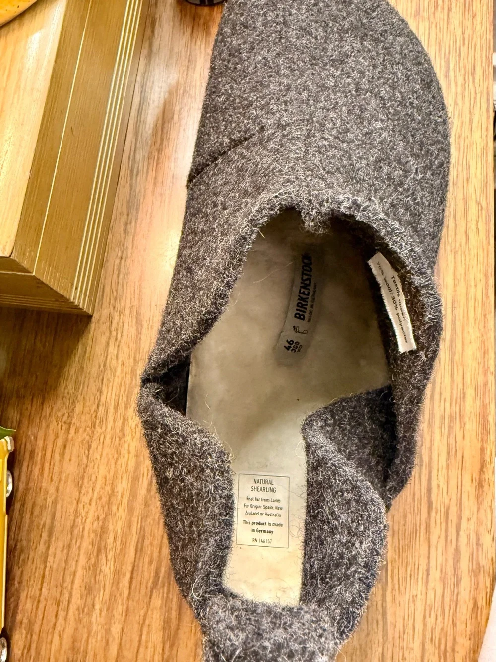 Birkenstock Men’s Andermatt Charcoal Gray Wool Slippers